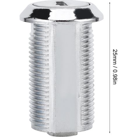 Cerradura de leva de zinc 103-25 – 4 piezas con accesorios y llaves para armario, buzón y puerta corredera. (1/5)