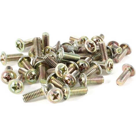 50PCS 3,3mm Gewindedurchmesser Runde Kreuzschlitzschraube Bronze Ton