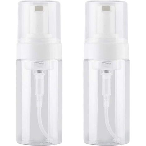Bardusch-2 bouteilles mousseuses transparentes de 100 ml (3,4 oz), vides, pour cosmétiques ou savon mains (1/5)