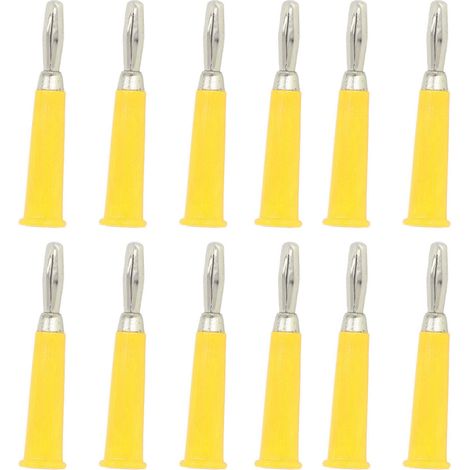 100 Stück Bananenstecker aus Messing-Zink-Legierung und ABS-Kunststoff, geschweißt, 4 mm, gelb, für LKW-Batterien (1/5)