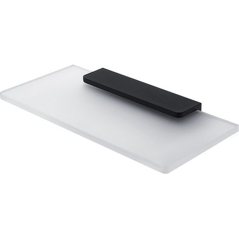Tablette Verre Satiné L.20 Cm, Avec Fixation Noire Mate, Maya Nimco (1/5)