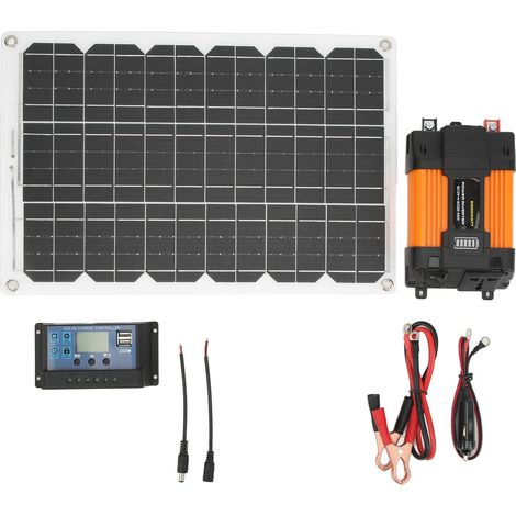Kit solaire portable 4000W onduleur 30A contrôleur de charge 12V/24V panneau solaire 18W 18V convertisseur 500W 12V en 110V (1/5)