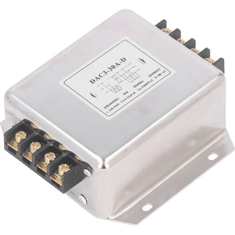 Dreiphasiger 3-Leiter-EMV-Filter, Leistungsanschlussklemme, AC 250 V/440 V 50/60 Hz Rauschunterdrücker, elektromagnetischer Stördämpfer (1/5)