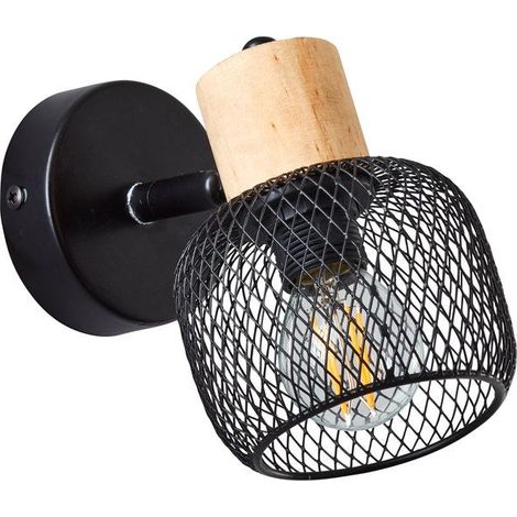Spot patère, métal noir E14 max 25 W, BRILLIANT Giada (1/3)