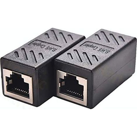 Lot de 2 coupleurs RJ45 pour câbles Ethernet, connecteur LAN, rallonge de câble Ethernet Cat7/Cat6/Cat5e, adaptateur femelle-femelle (1/5)