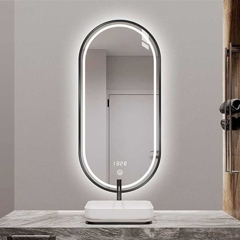 Espejo Led Sana Marco Metal Sistema Antivaho 50x80 - Aquore