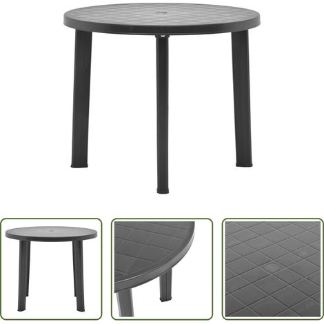 Gartentisch Anthrazit - Gartentisch Anthrazit 89 cm Kunststoff (1/5)