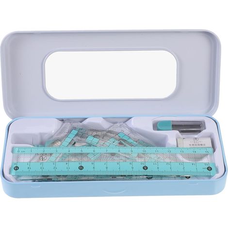 Kit de règle triangulaire 1 ensemble en plastique et fer rose (1/5)