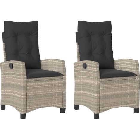 Maison Exclusive - Gartensessel mit Kissen 2 Stk. Verstellbar Hel