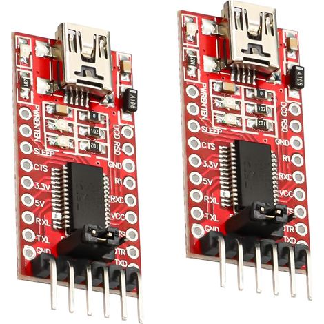 FTDI 232RL Mini USB vers TTL Adaptateur, 3,3 V 5 V FTDI 232RL Adaptateur USB vers TTL série Module Compatible avec Arduino(2 PCS (1/5)