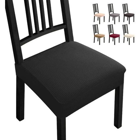 Housses de chaise Jacquard extensibles modernes lot de 4 noir (1/5)