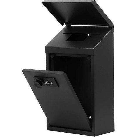 Boîte aux lettres métallique verrouillable, fixée au mur, pour l'extérieur, idéale pour déposer les clés et voter. (1/5)