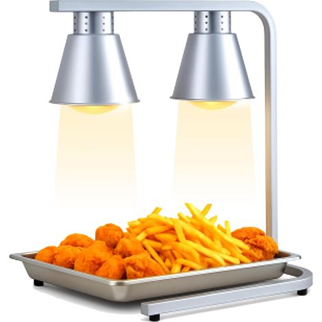 Lampes pour RéChauffer Les Aliments, Chauffe-Aliments, 3 Segments RéGlables en Hauteur, 2 X 250 W, Chauffe-Aliments Infrarouges pour CaféTéRia, Cuisine, Restaurant, HôTel