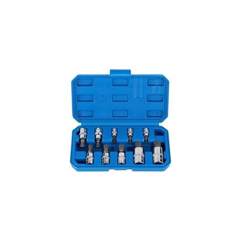 L&H-Cfcahl – Douille Torx mâle 1/2'' 1/4'' 3/8'' – 12 embouts Torx M4 à M18 – Acier allié – Boîte de rangement 10 pièces – Pour réparations automobiles et industrielles (1/5)