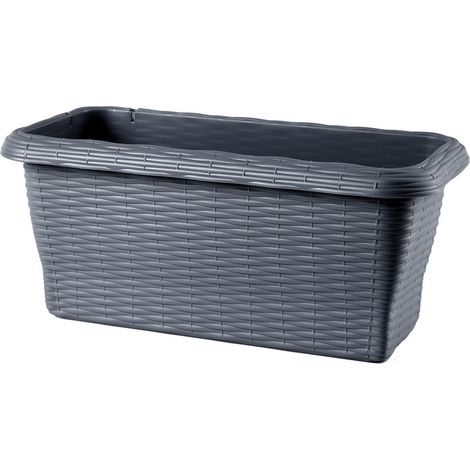 1PZ BALCONETTA RETTANGOLARE 'PAGLIA' cm 40x20x17,5 lt.7,5 - panna
