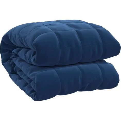Couverture lestée, bleue, 150 x 200 cm, 7 kg, en tissu (1/5)