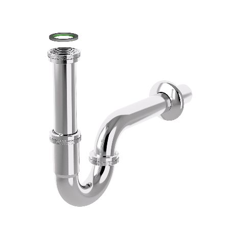 SIFONE A P IN ACCIAIO TUBULAR INOX- Cromato 11/4 x 32 mm- BONOM- pezzi 1 (1/2)