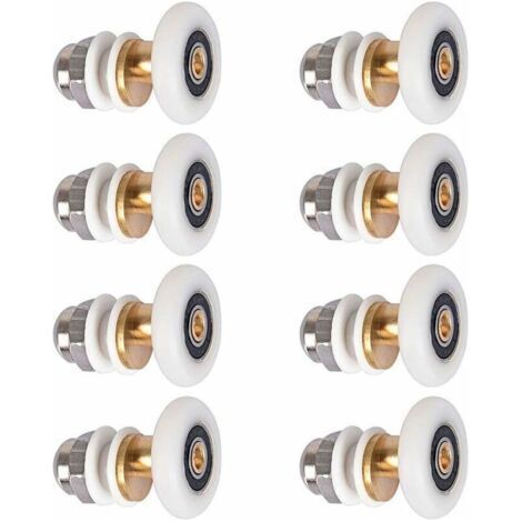 8 Stück 25mm Duschkabinentür - Rolle Rädchen Rad für Duschkabinentür Schieberollen Türrad Ersatz für Rolle (1/5)