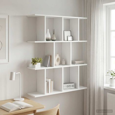 Scaffale da parete Bianco 80 x 20 x 96 cm Legno ingegnerizzato vidaXL (1/5)