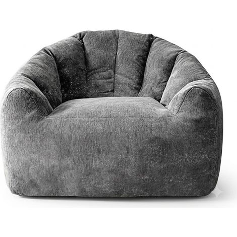 Sitzsack Rund Ergonomisch mit Umhüllender Form für Entspannung Wohnzimmer Schlafzimmer Lesen Flanell Grau (1/5)