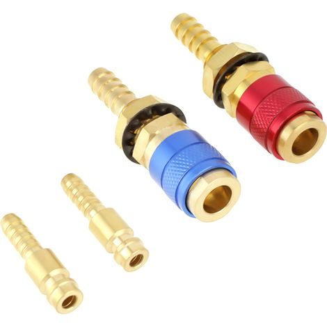 2 raccords rapides adaptateurs gaz/refroidissement liquide 8mm pour torche de soudage TIG - lot de 2 (1/5)