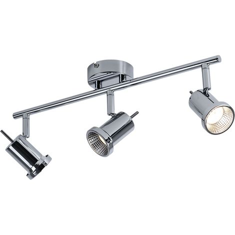 Plafonnier, plafonnier LED 3 flammes, rail lumineux, spot de plafond avec spots mobiles, spot orientable, 3x LED 5W 400lm blanc chaud, L 43 cm