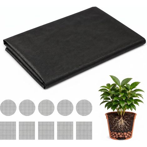 Toile de Drainage 2x1m pour Pot et Bac à Légumes, Feutre Géotextile Noir  Kit de Toile de Drainage 2x1m Avec Grilles Incluses Protège les Racines de l'Excès d'Eau, Adapté Aux Bacs à Légumes (1/5)