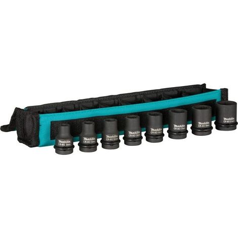 Makita E-02989 Set di 8 Bussole Argento per Chiavi a Impatto (1/2)