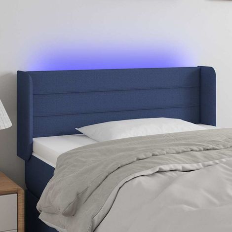 vidaXL Cabecero con LED de tela azul 103x16x78/88 cm (1/5)