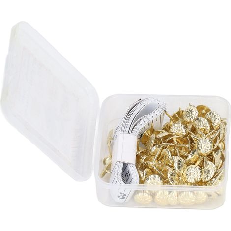 100-teiliges Set dekorativer Polsternägel aus Kohlenstoffstahl für Möbel, Gold (1/5)
