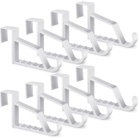 8 pezzi ganci di stoccaggio di plastica, organizzatori a sospensione multipla per cappotti, asciugamani, borse, cappelli, sciarpe (bianco)
