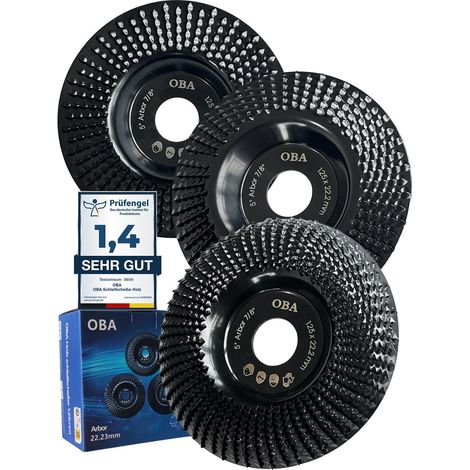 Wood Disc Grinder 125 mm, 3 Pieces Grinding Discs for Shaping, Grinding and Carving, Wheels for Angle Grinder (1/5)