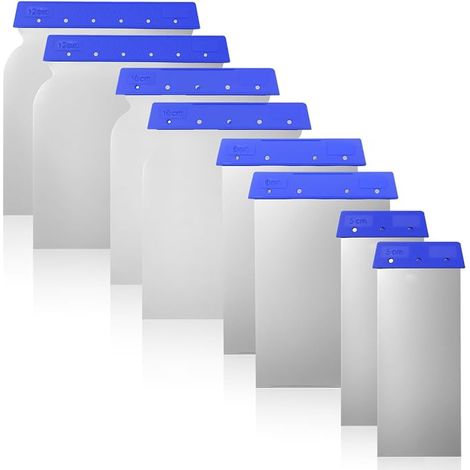 8 Spatules Japonaises, Set de Spatules Métalliques Flexibles 41/68/88/105 mm pour Lissage, Rebouchage, Masticage et Lissage de Joints, pour Peinture et Rénovation (1/5)