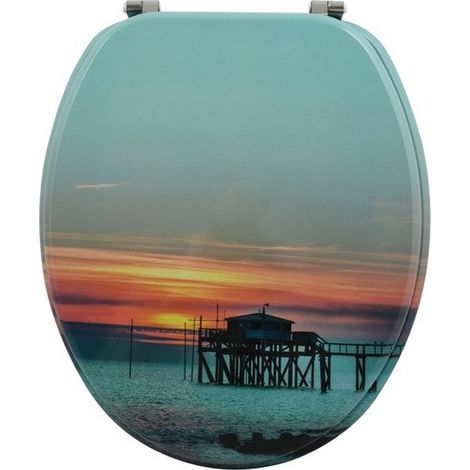 Asiento WC SUNSET MDF - Bisagras acero inoxidable MSV (1/4)