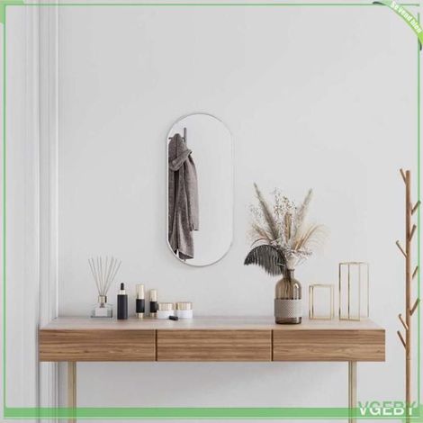 348191 Miroir mural Argenté 70x30 cm Ovale (1/5)