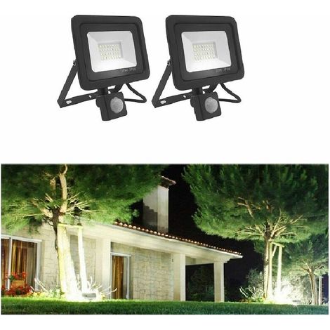 Lot de 2 Projecteur LED 30W avec Détecteur de Mouvement, 2700LM, 6000K, IP66 Etanche, Spot Projecteur Extérieur à LED (1/5)