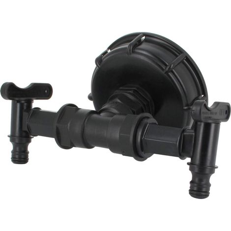 Raccord cuve eau S100X8 - 2 Robinets avec Nez (type Gardena) (1/4)