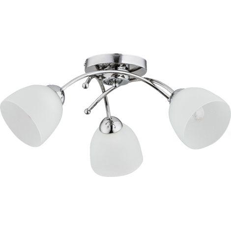 Plafonnier déco chromé/blanc doux 3xE27 15W Tavolo Alfa (1/2)