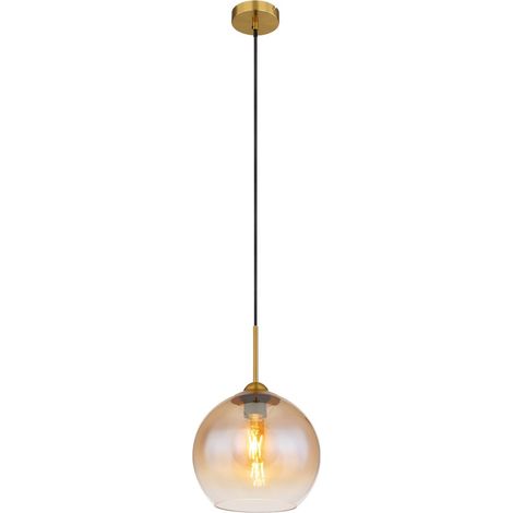 Globo - lámpara colgante - JAMESSA - ámbar - vidrio - Ø 25cm - (1/5)