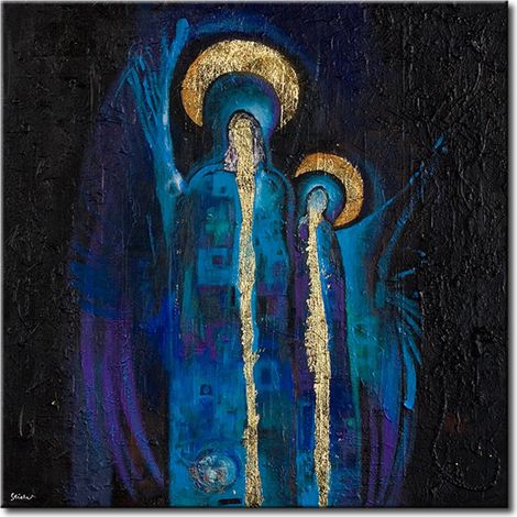 Tableau Deux Saints - 90 x 90 cm (1/3)