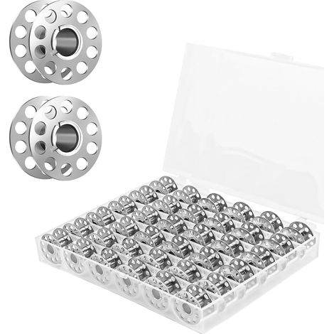Canette Machine A Coudre - 36 Pieces - Metal - Diametre Interieur 7mm - Couture Et Bricolage - Boite De Rangement (1/5)