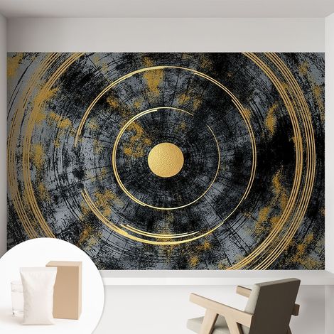 Papier peint intissé mural avec imprimé motifs uniques apparence moderne - Colle incluse gratuite Dynamique cosmique 152x104 cm (1/5)