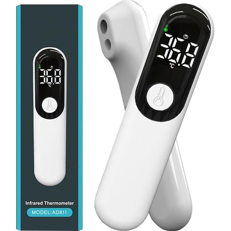Termometro frontale, termometro frontale per adulti e bambini, ricaricabile tramite USB, termometro digitale a infrarossi senza contatto con allarme febbre, preciso e veloce