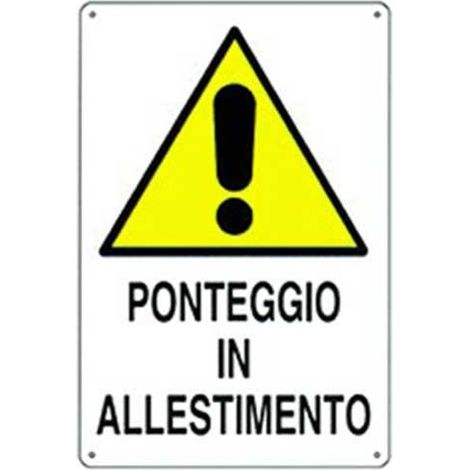 Cartello di pericolo ponteggio in allestimento in polionda cm 50x70 (1/2)