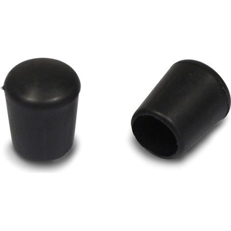 Embouts de protection ronds en caoutchouc noir pour tubes de 12 mm - 16 pièces (1/5)
