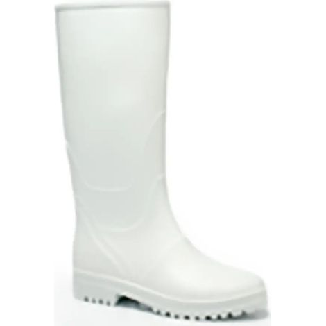Weiße PVC-Gummistiefel, kniehoch, Größe 39