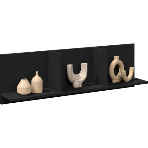 Wandschrank 100x16,5x30 cm Schwarz Holzwerkstoff