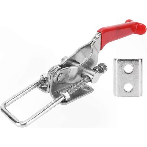 Pince à levier rapide réglable en acier inoxydable 304, fixation de serrage robuste pour usage intensif, étau de maintien pratique, modèle ajustable, composant de quincaillerie durable. (1/5)