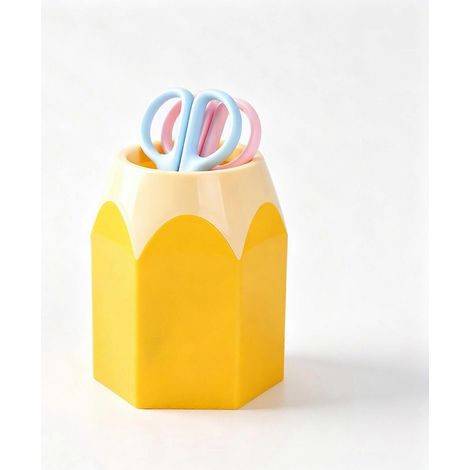 Porte-crayons coloré grande capacité organisateur de bureau pour le bureau et l'école jaune nordique (1/5)