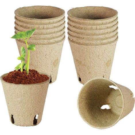 Lot de 20 Pots de tourbe, pots biodégradables pour semis avec trous de drainage, pots de pépinière pour plantes, légumes (1/5)